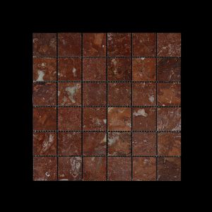 Rosso Chocolate Mosaic 4.8x4.8 DK010 POLISHED